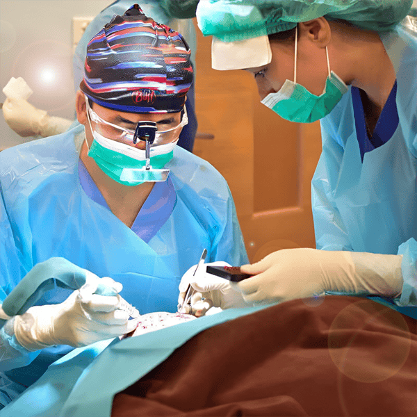 Highly skilled medical team performing hair restoration surgery at Nuttorn Hair Centre.