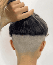 Womens uncdercut hair at back